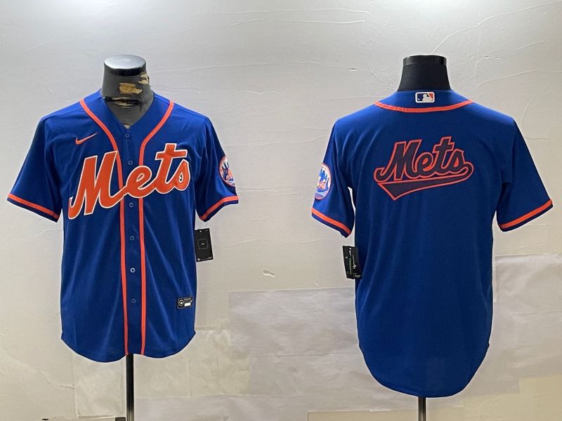 Men New York Mets Blank Blue Game 2024 Nike MLB Jersey style 5